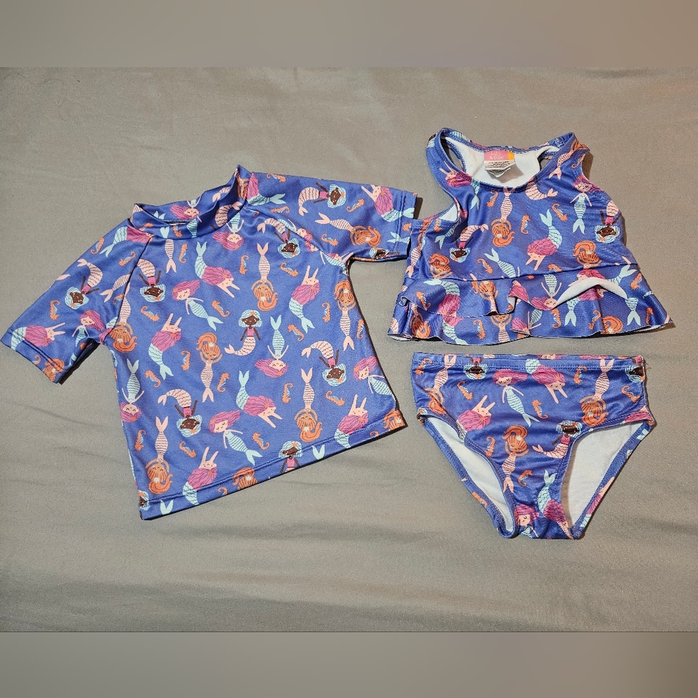 Toddler Girls 3 piece Mermaid Swim Set